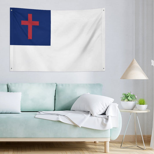 Christian Flag Inspired Wall Mount Flag with Four Grommets (35x59 in)