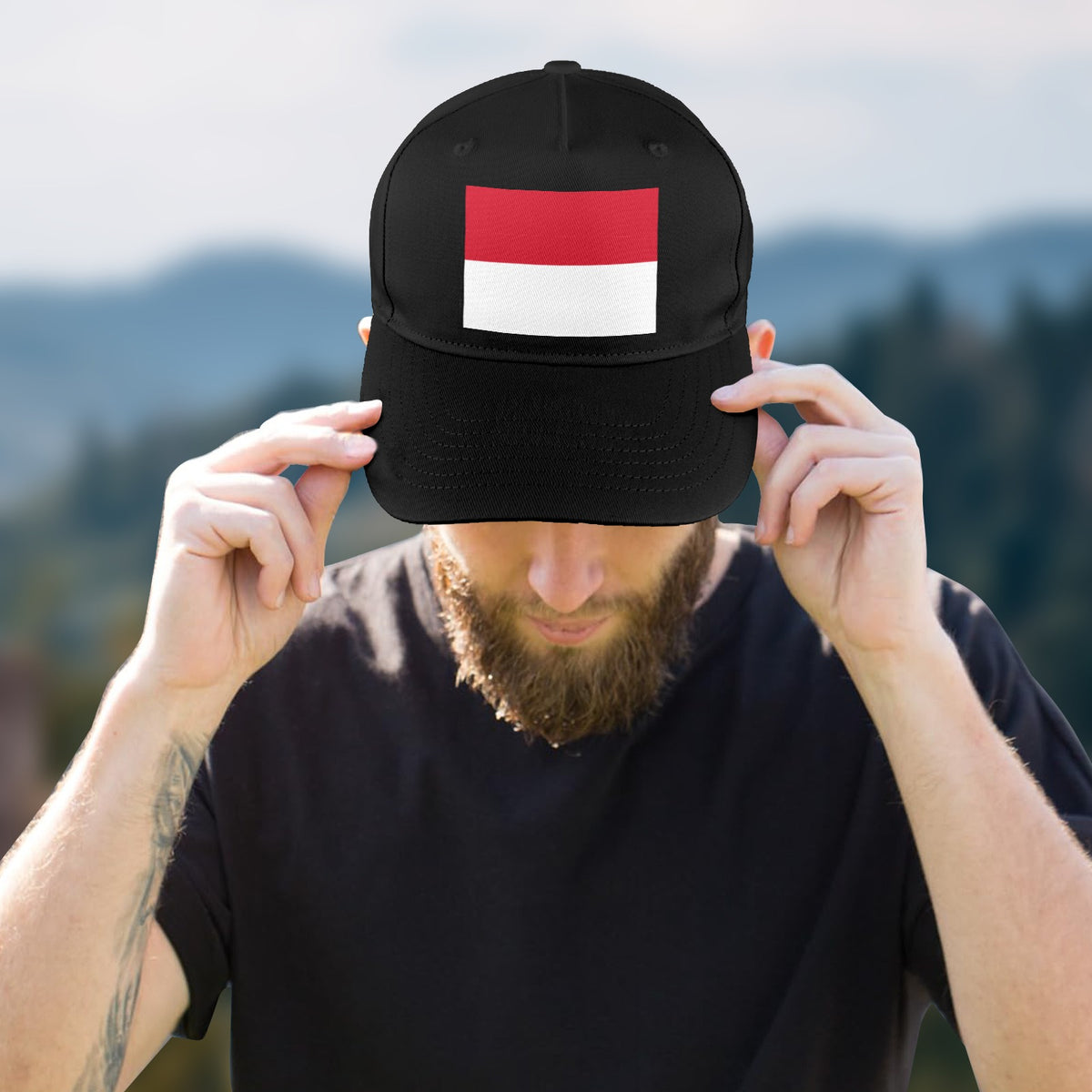 Monaco Flag Inspired Baseball Cap | Printed in the USA
