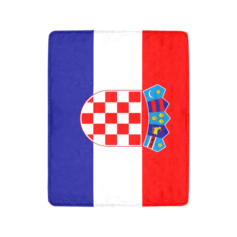 Luv My Flag Croatian-inspired blue, white, red blanket design.