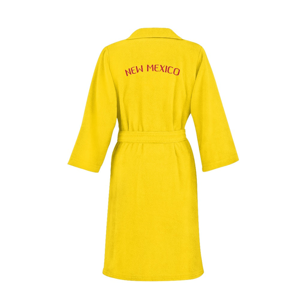 New Mexico Flag Inspired Bathrobe – Stay Bold in Maroon and Gold