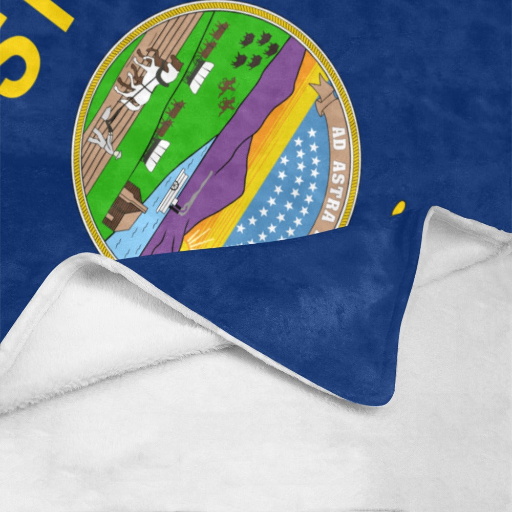 Soft fleece blanket featuring Kansas flag by Luv My Flag.
