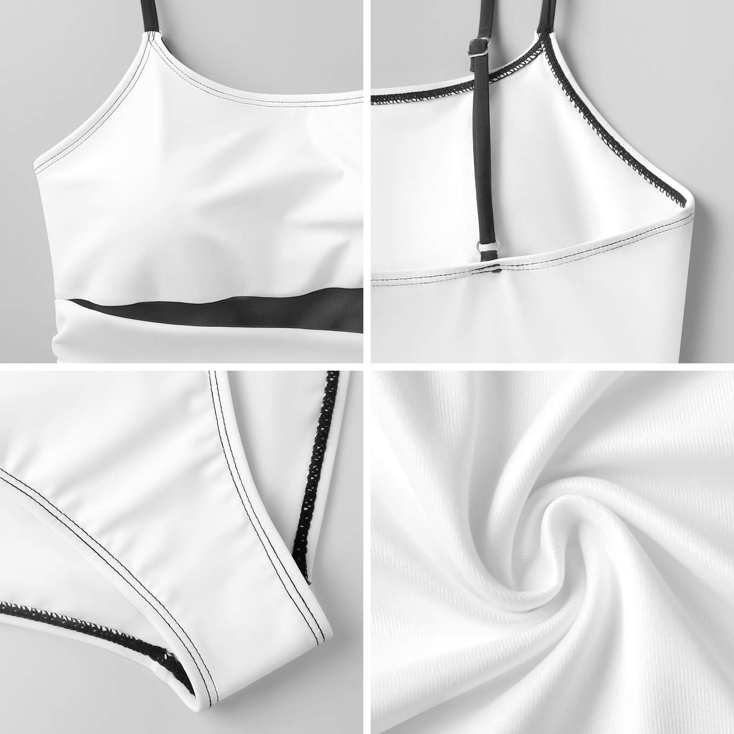 Costa Rica Flag Inspired Women's Square Neck Mesh Spliced One Piece Swimsuit