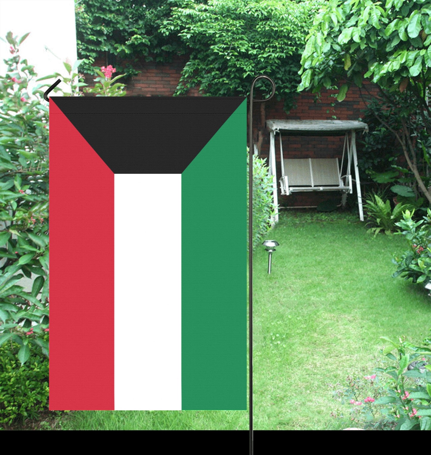 Garden with Luv My Flag, featuring colorful vertical stripes.