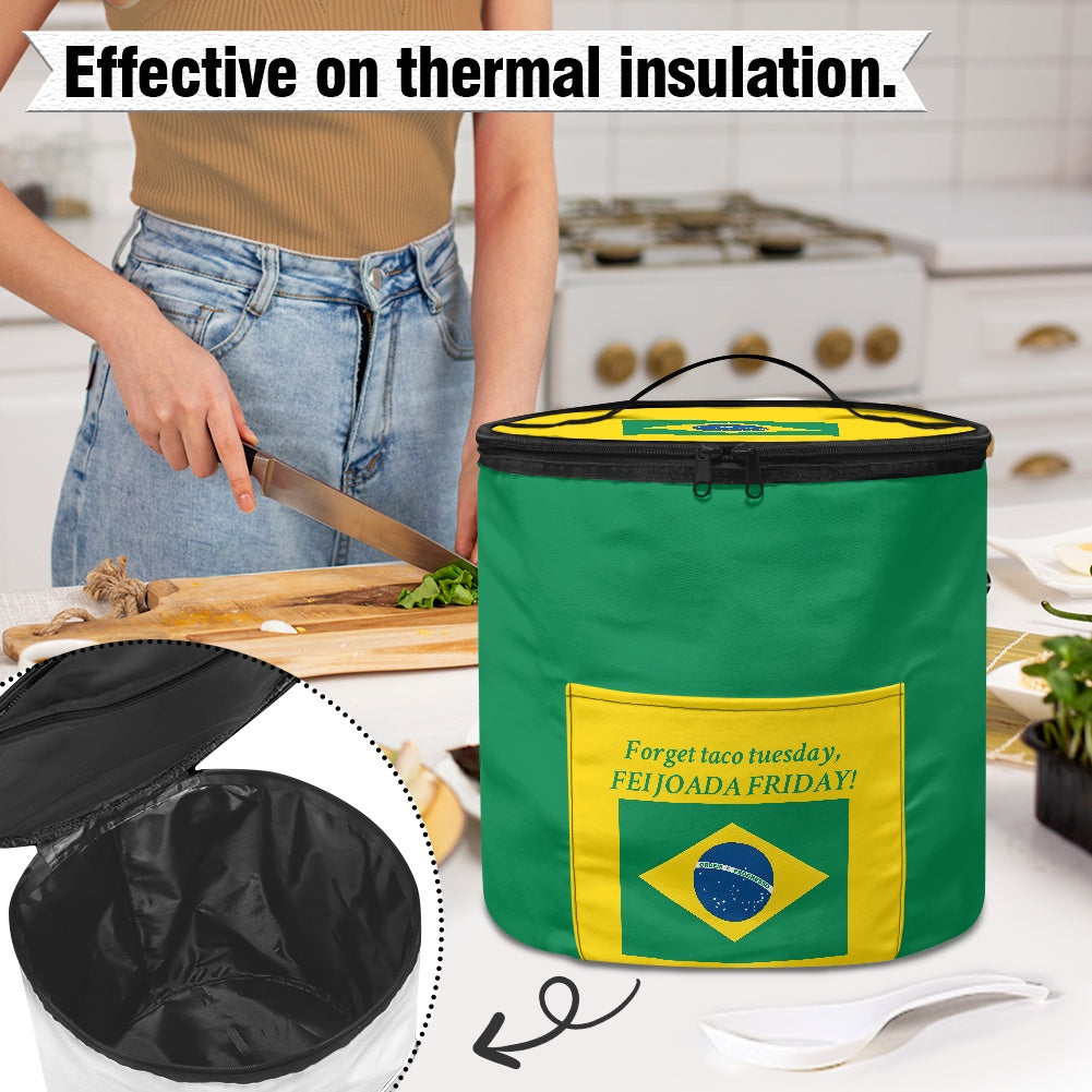 Brazil Flag Inspired "Forget Taco Tuesday, FEIJOADA FRIDAY!" Electric Pressure Cooker Insulation Bag