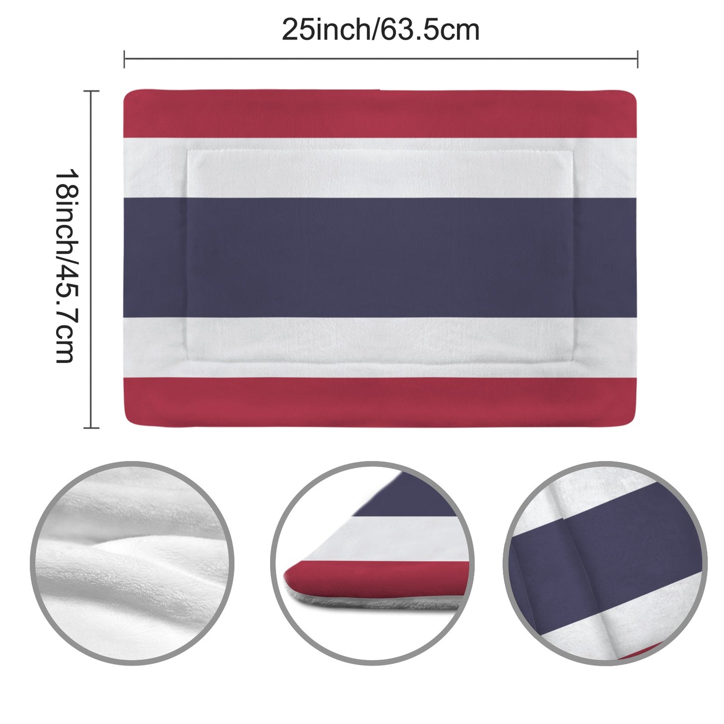 Thailand Flag Inspired Pet Mat 25x18inch (Made in the USA)