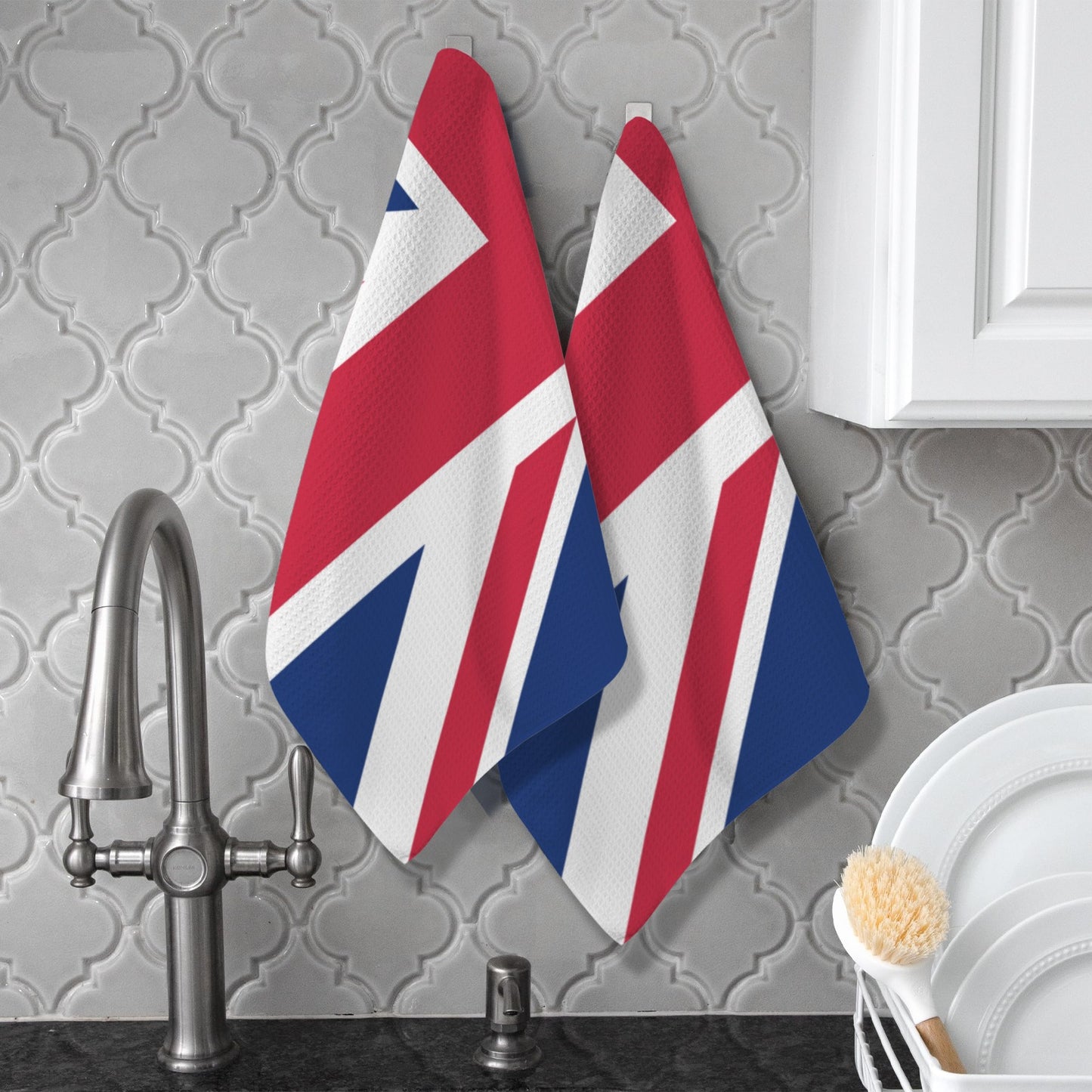 UK/Great Britain Flag Inspired Kitchen Towel 40X60cm (Pack of 2) (Made in the USA)