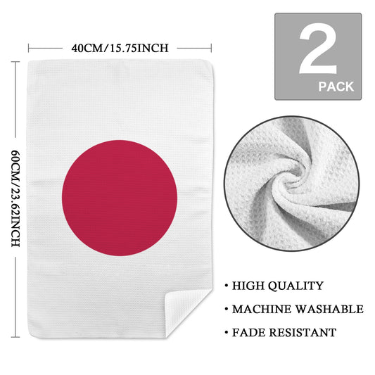Japan Flag Inspired Kitchen Towel 40X60cm (Pack of 2) (Made in the USA)