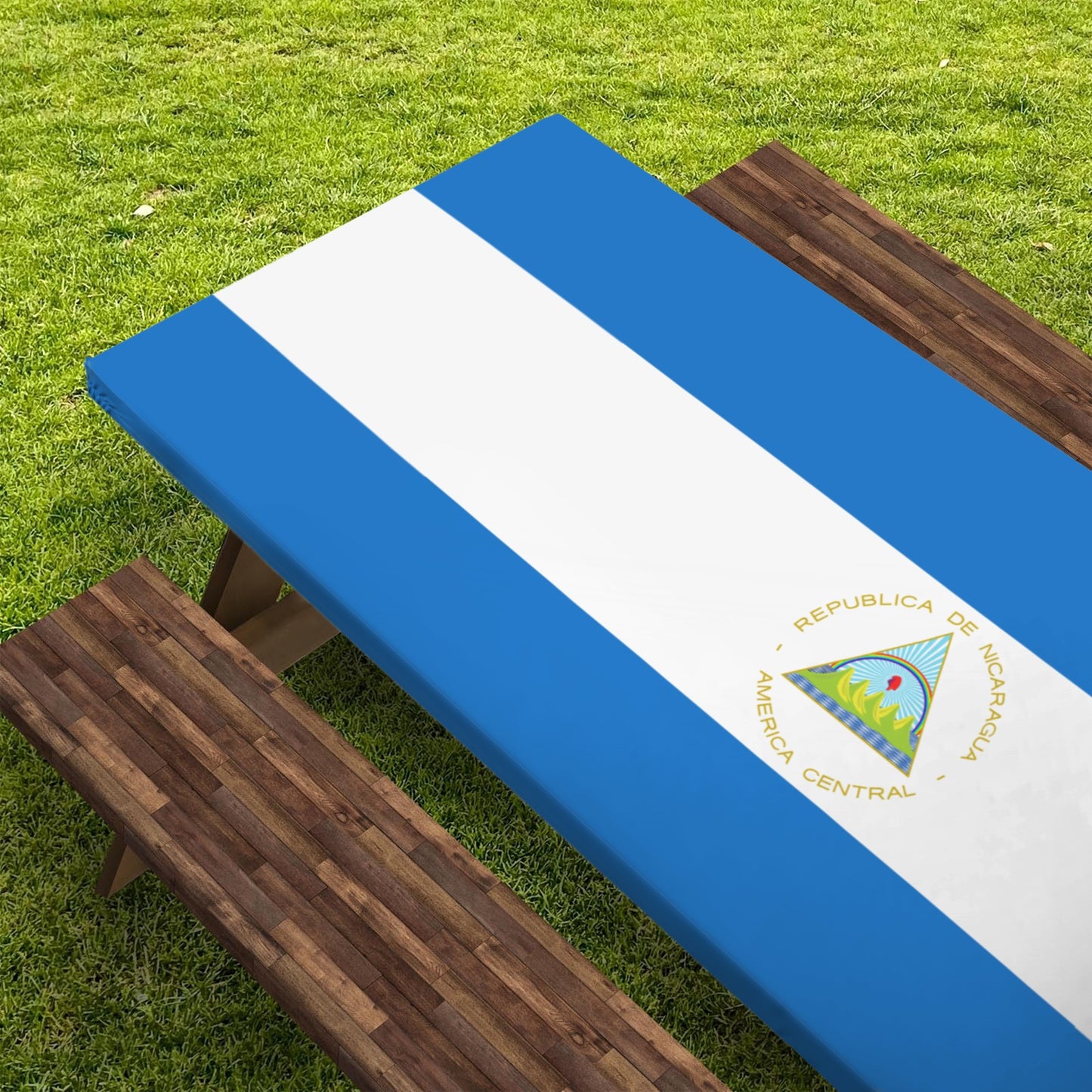 Nicaragua Flag Picnic Table Cover (72" x 30") (Made in the USA)