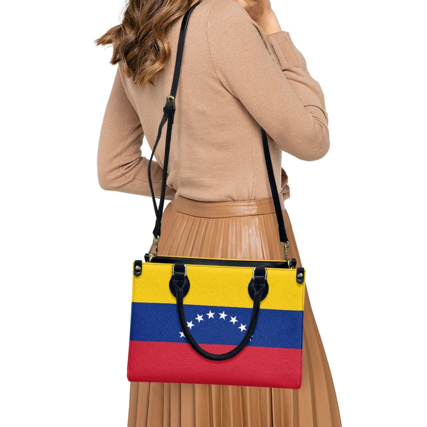 Venezuela Flag Bag With Bold Appeal – PU Leather Purse With Starry Seal