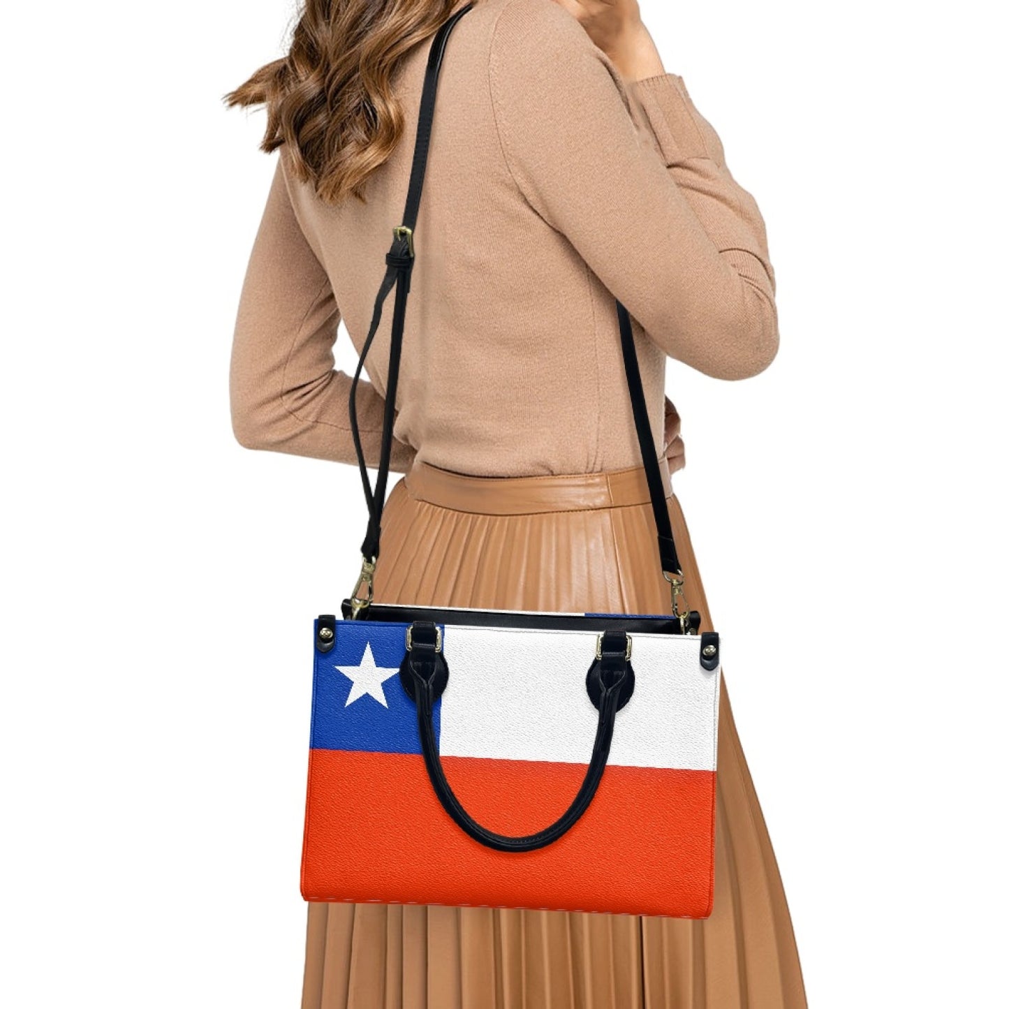 Chile Flag Inspired Handbag – Bold PU Leather Purse with Patriotic Style Burst - Luv My Flag
