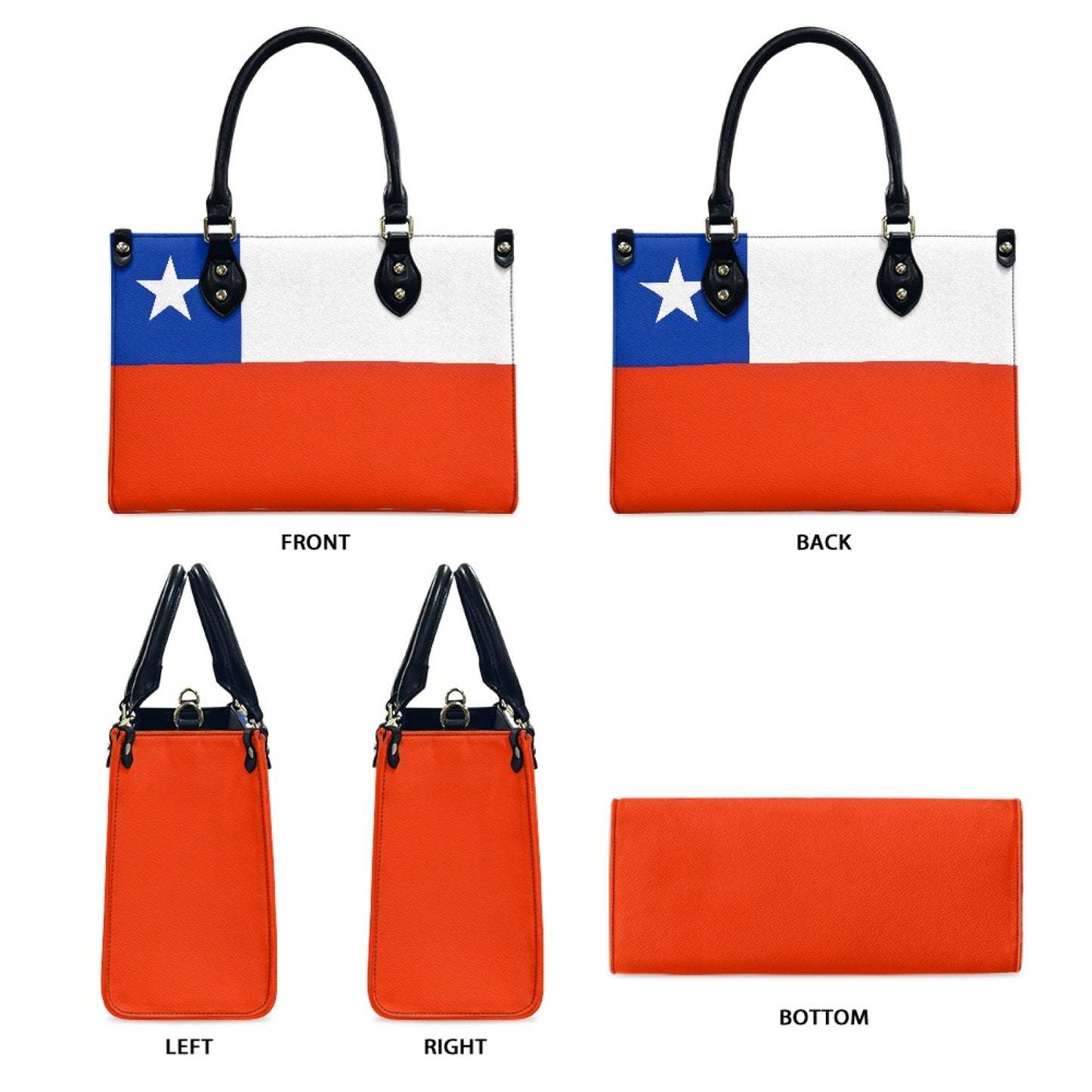 Chile Flag Inspired Handbag – Bold PU Leather Purse with Patriotic Style Burst - Luv My Flag