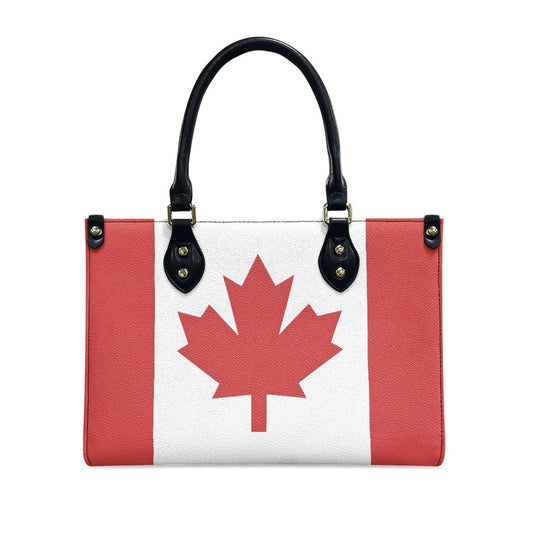 Canada Flag Inspired Womens PU Leather Handbag – Elegant Maple Leaf Shoulder Bag with Adjustable Strap and Spacious Interior - Luv My Flag
