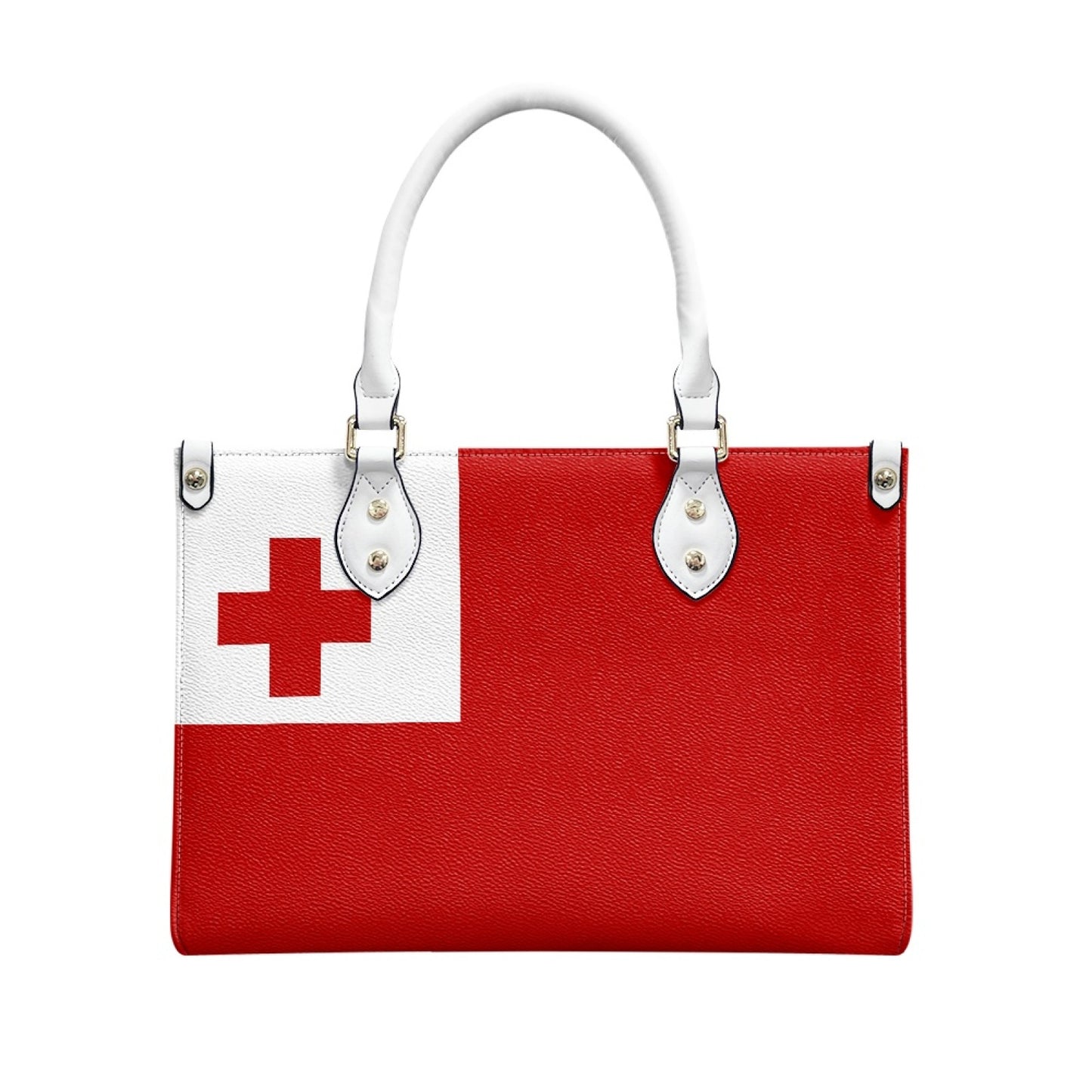 Tonga Flag Inspired PU Handbag – Red Bold Look, Island Hook