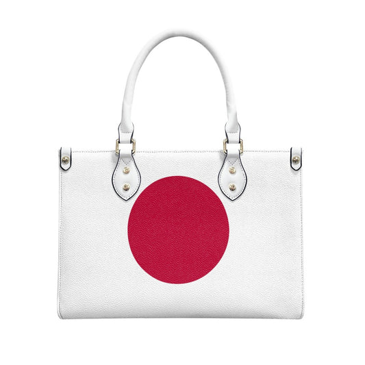Japan Flag PU Leather Handbag – Elegant Red Circle Style with Bold Minimalist Vibe - Luv My Flag