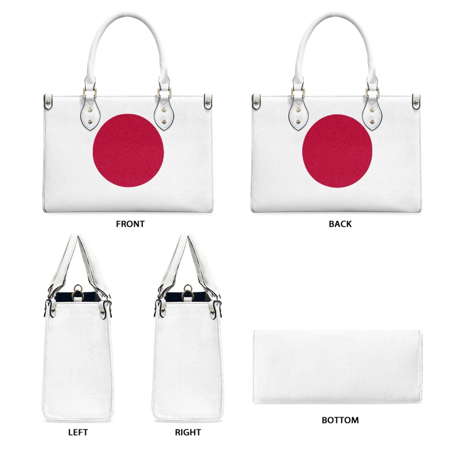 Japan Flag PU Leather Handbag – Elegant Red Circle Style with Bold Minimalist Vibe - Luv My Flag