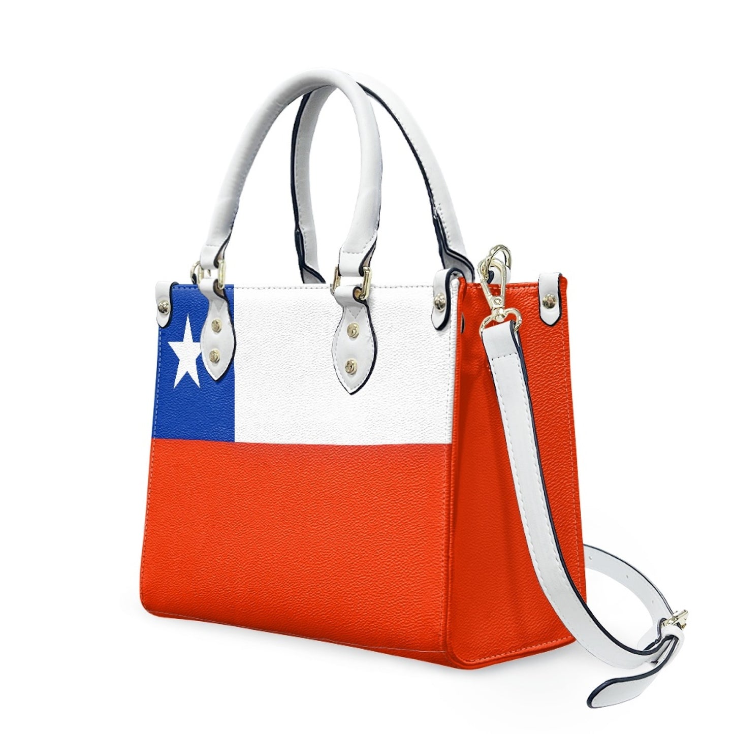 Chile Flag Inspired Handbag – Bold PU Leather Purse with Patriotic Style Burst - Luv My Flag