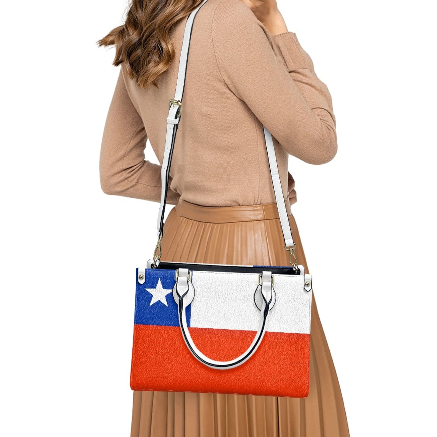Chile Flag Inspired Handbag – Bold PU Leather Purse with Patriotic Style Burst - Luv My Flag