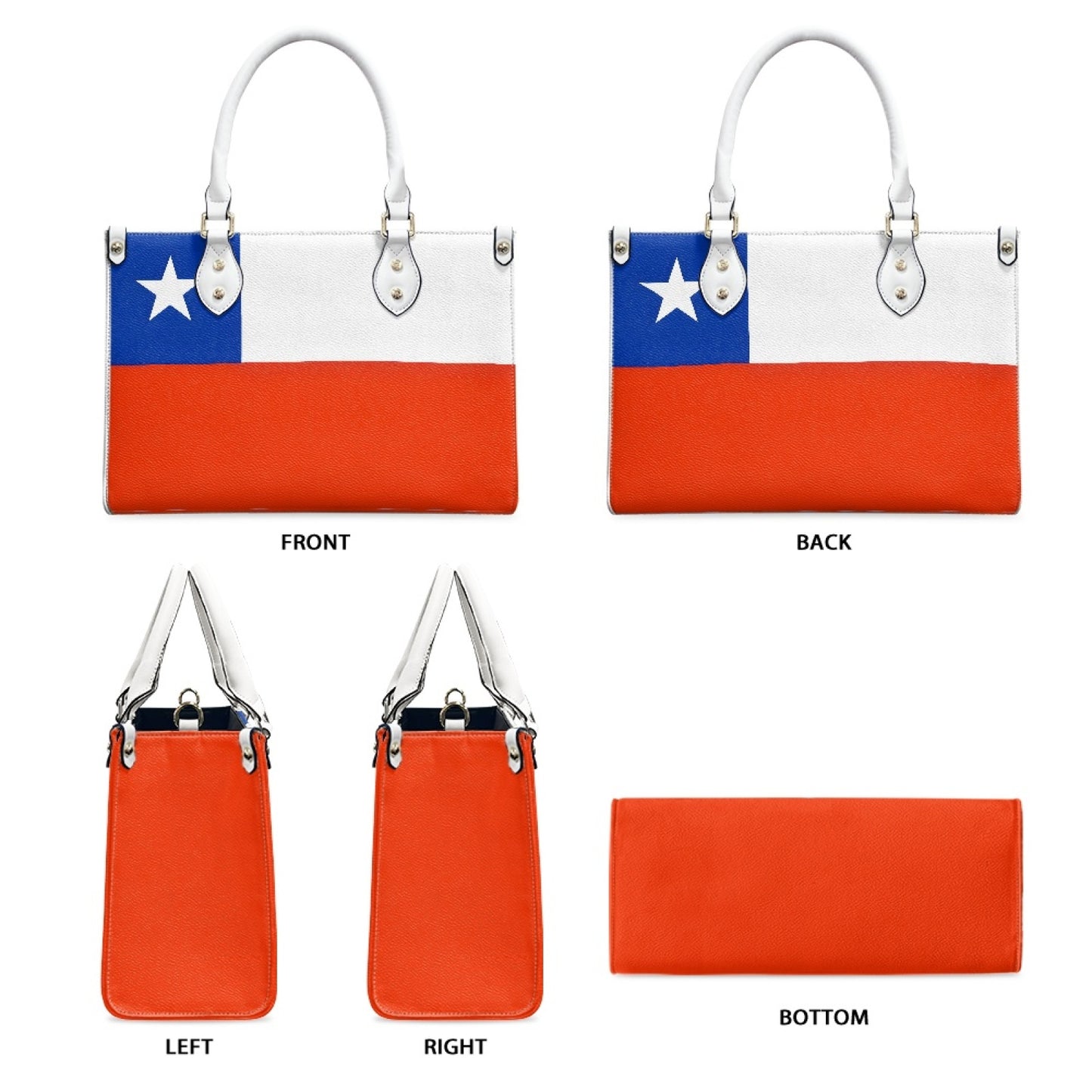 Chile Flag Inspired Handbag – Bold PU Leather Purse with Patriotic Style Burst - Luv My Flag