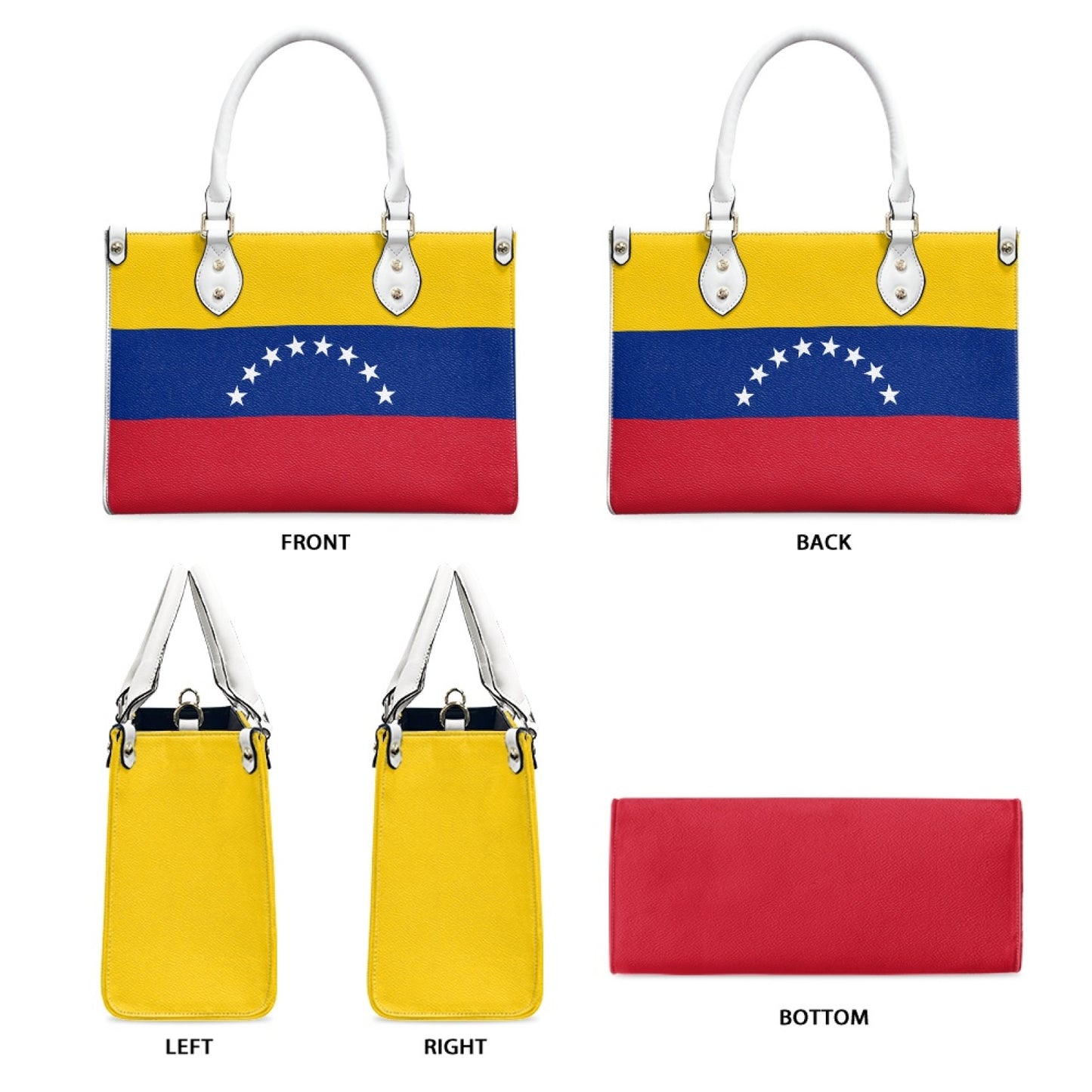 Venezuela Flag Bag With Bold Appeal – PU Leather Purse With Starry Seal