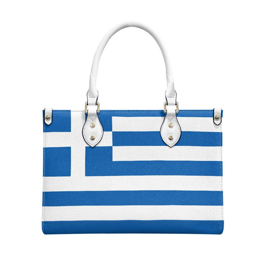 Greece Flag Handbag With Bold Blue Stripes and City Vibes - Luv My Flag