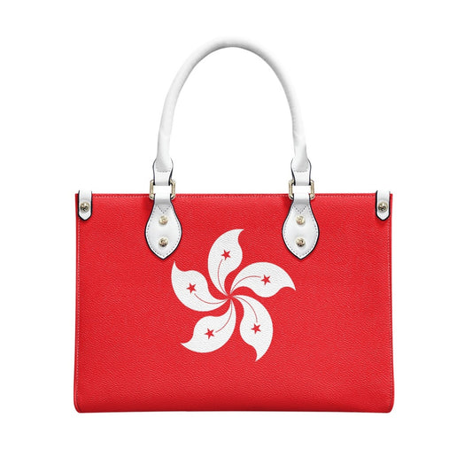Hong Kong Flag Handbag With Red Bloom Room to Zoom - Luv My Flag