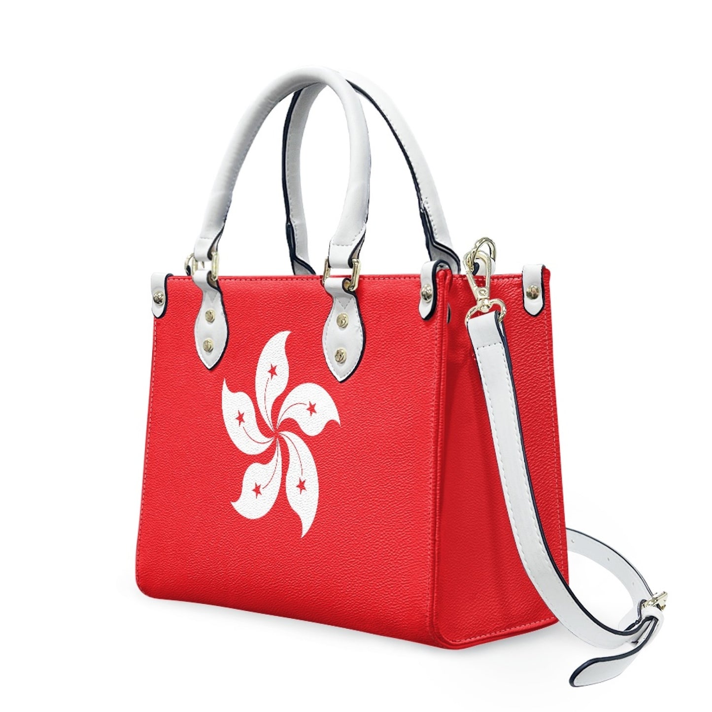 Hong Kong Flag Handbag With Red Bloom Room to Zoom - Luv My Flag