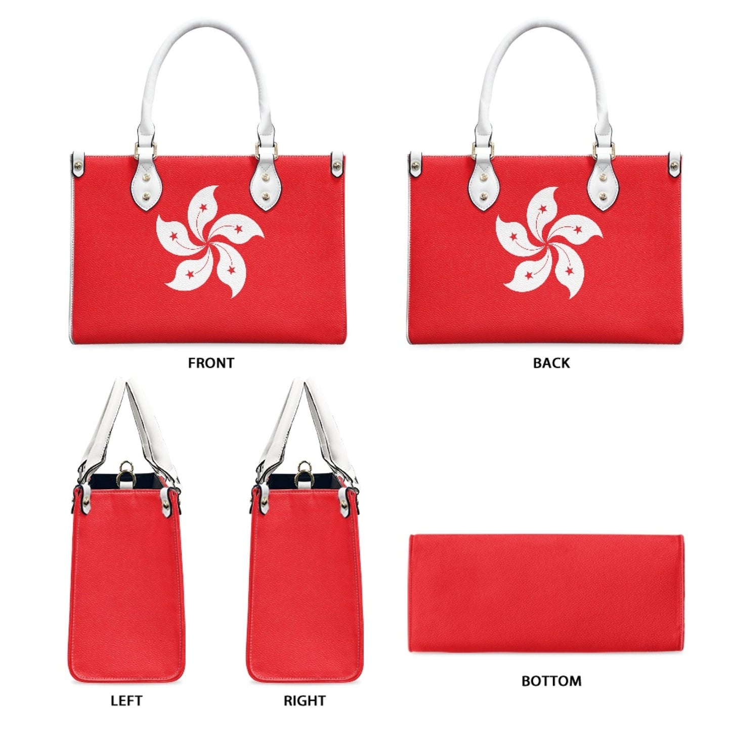 Hong Kong Flag Handbag With Red Bloom Room to Zoom - Luv My Flag