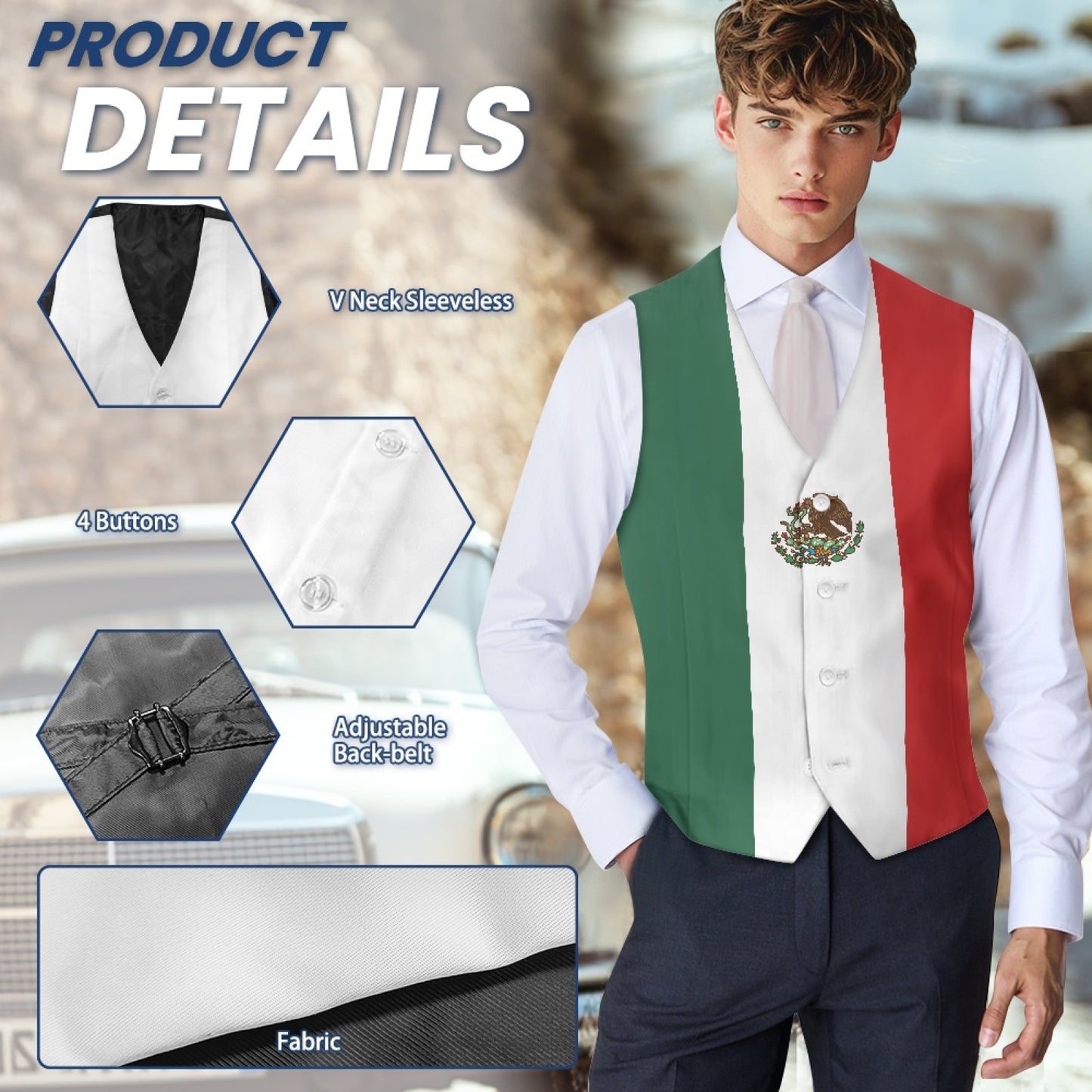 Mexico Flag Suit vest jacket