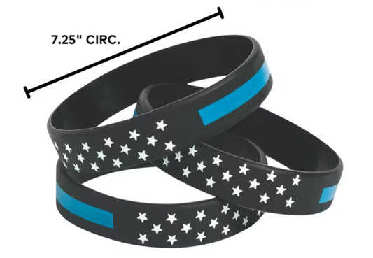 Thin Blue Line Flag Inspired Silicone Bracelets