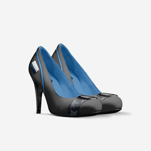 Thin Blue Line Flag Inspired Retro Stiletto High Heels