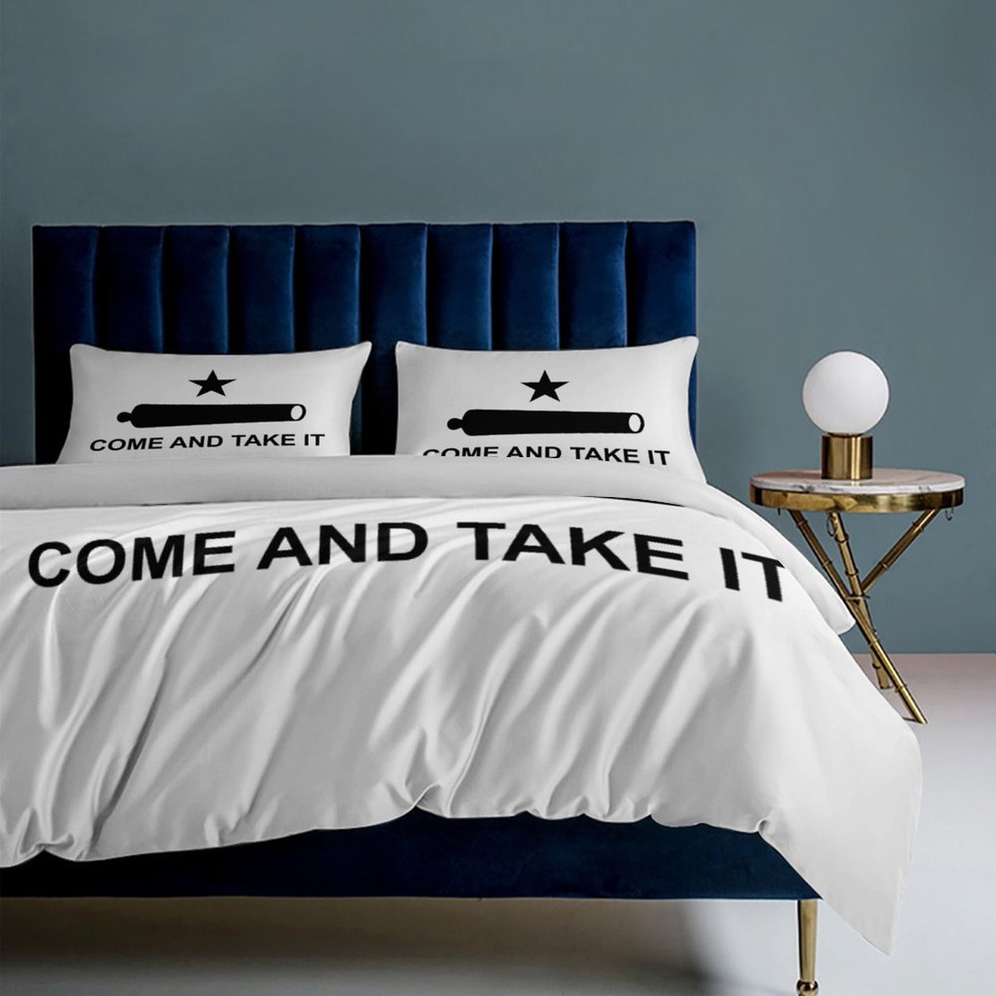 Come and Take It Flag Inspired 3-Piece Bedding Set (1 Duvet Cover + 2 Pillow Shams) – 102"×90"