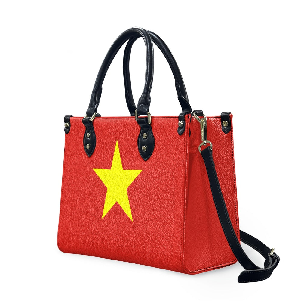 Vietnam Flag Star Style PU Leather Handbag – Bold and Versatile - Luv My Flag