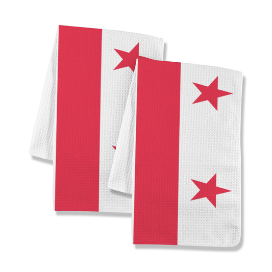 Washington DC Flag Inspired Kitchen Towel 40X60cm (Pack of 2) (Made in the USA)