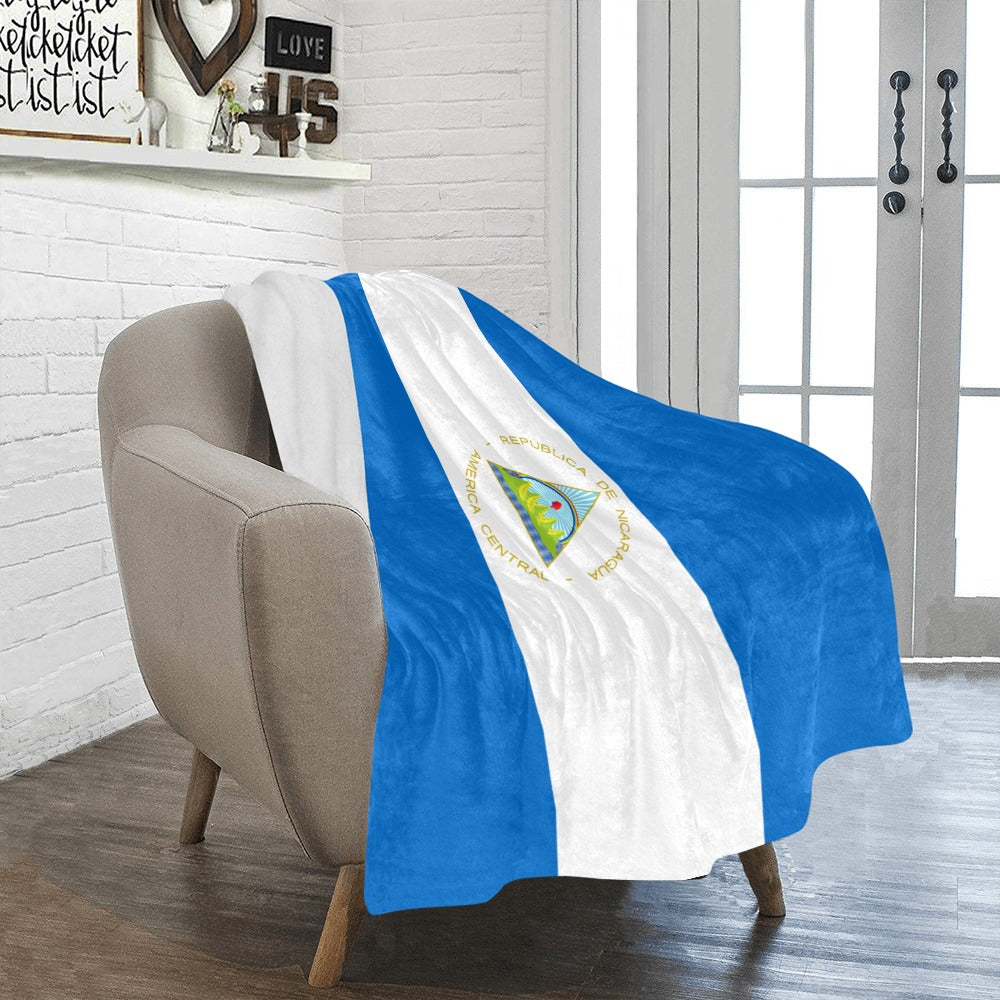 Soft Luv My Flag blanket featuring Nicaragua's national flag.