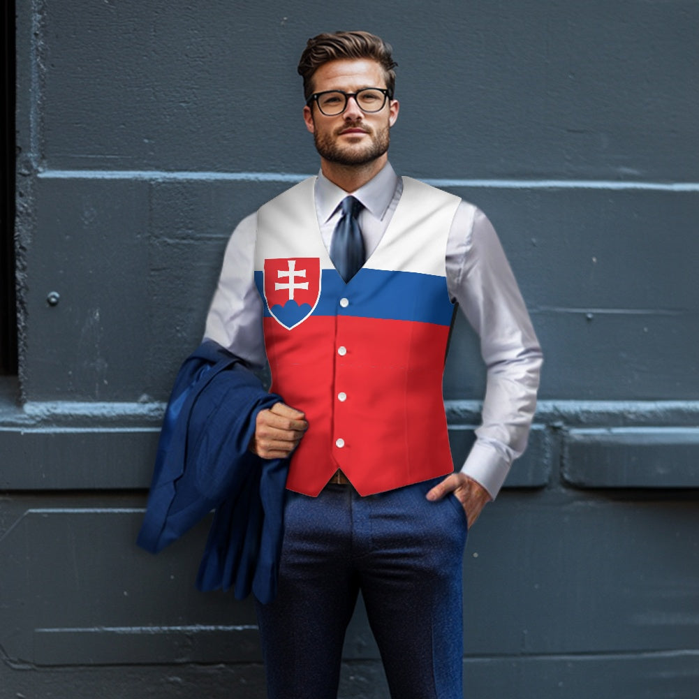 Slovakia Flag Suit vest jacket