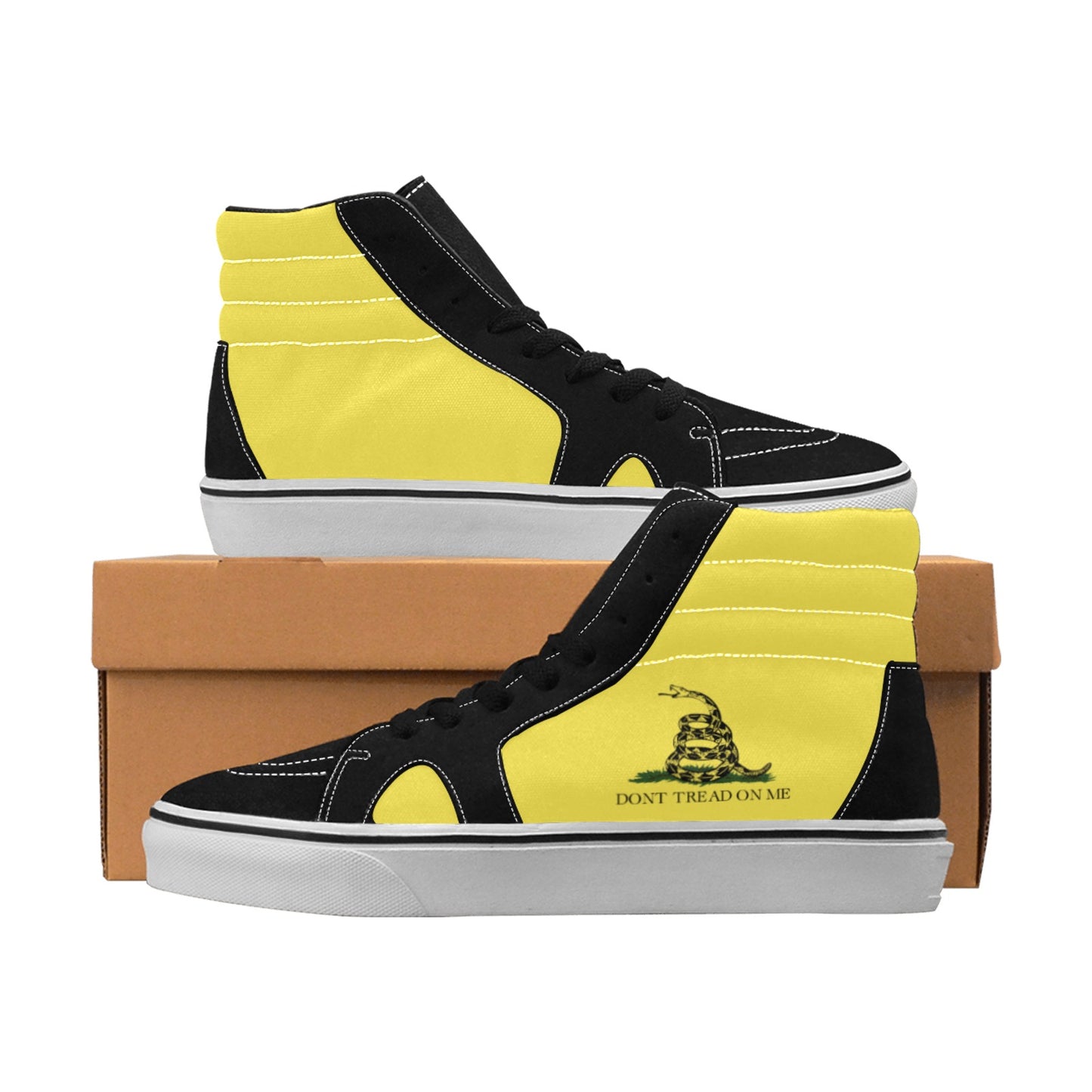 Gadsden Flag Inspired Men's High Top Canvas Shoes