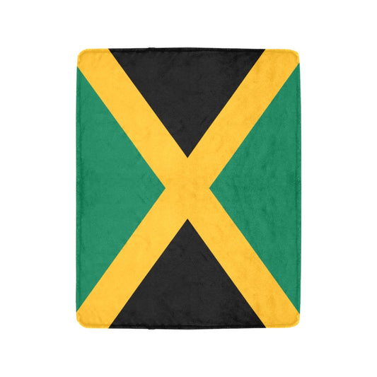 Jamaican flag blanket by Luv My Flag, vibrant colors.