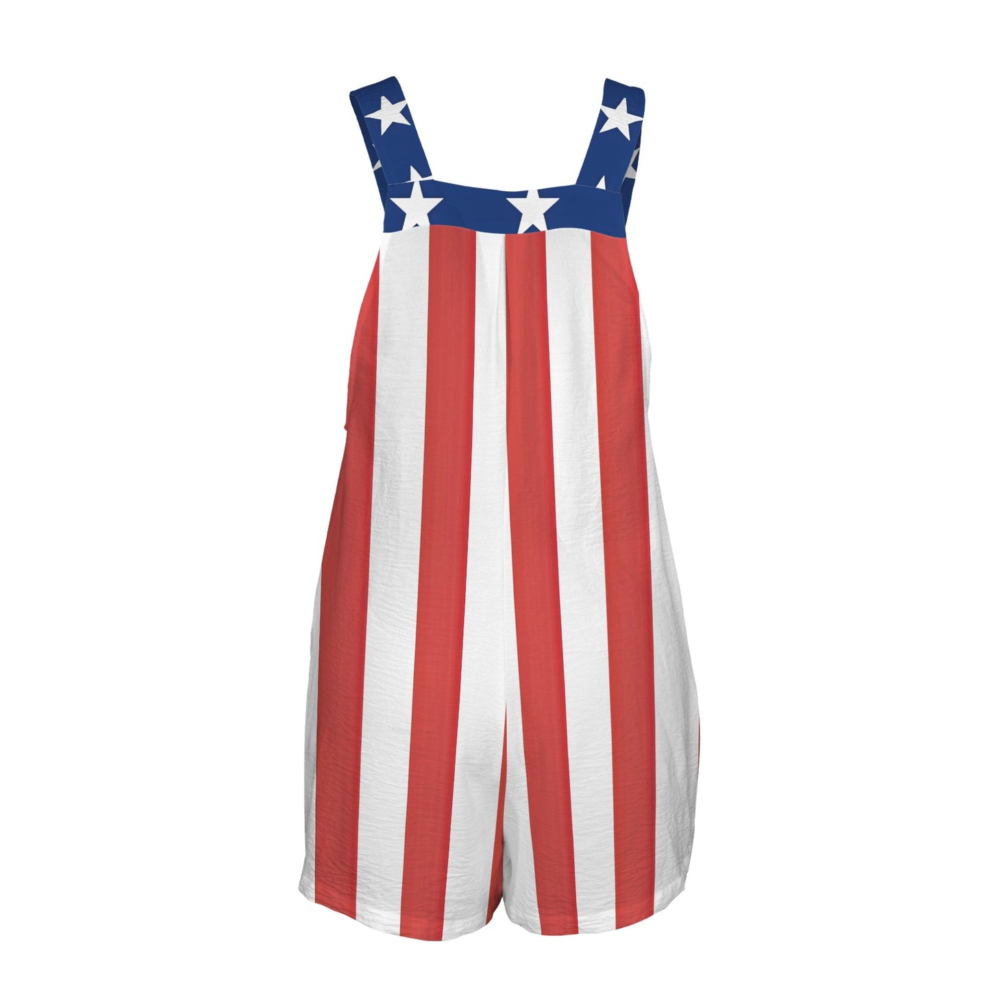 USA/American Flag Inspired Pocket Bib Short Romper