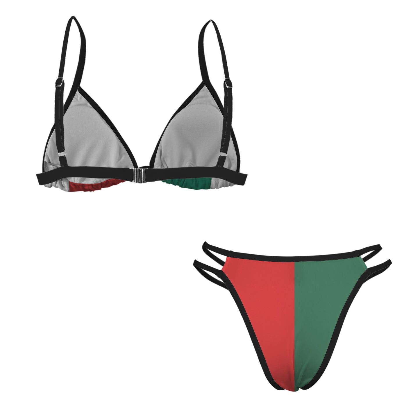 Mexico Flag Inspired Double-Strap Triangle Bikini Set