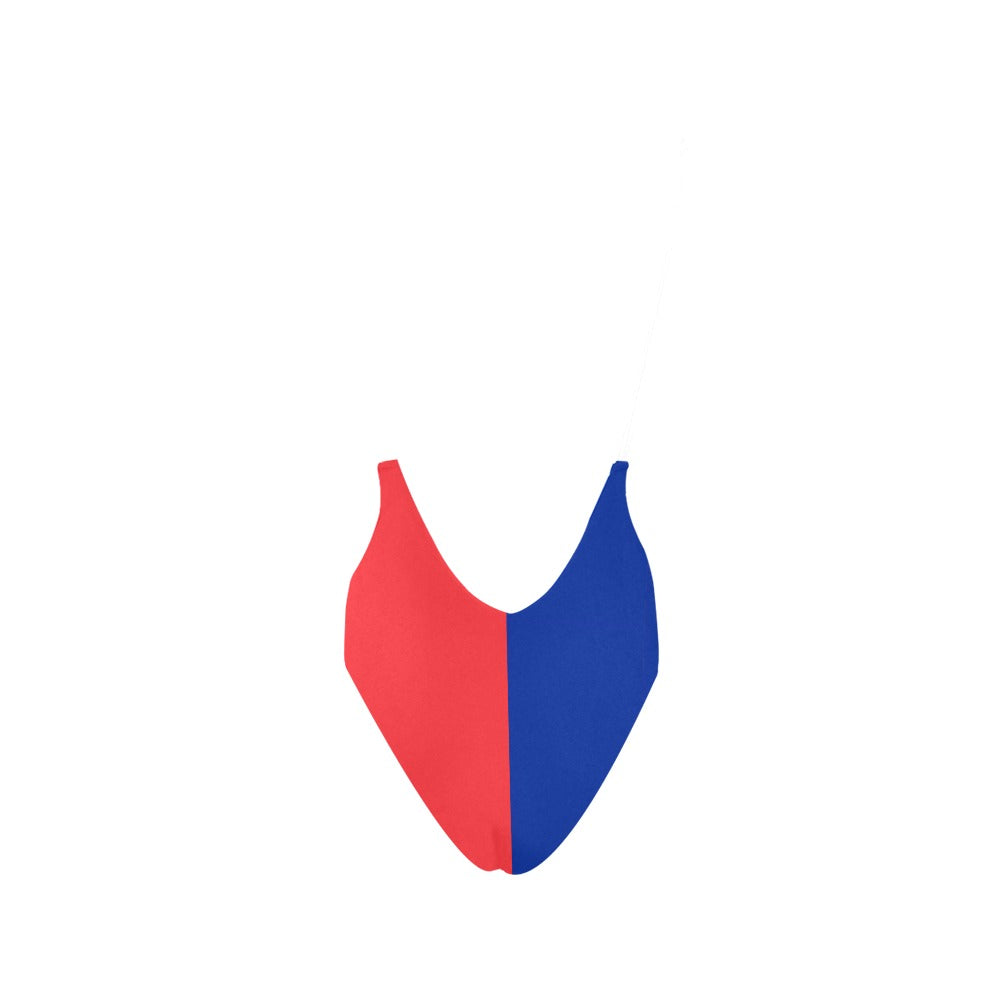 France Flag Inspired Women’s Backless One-Piece Swimsuit