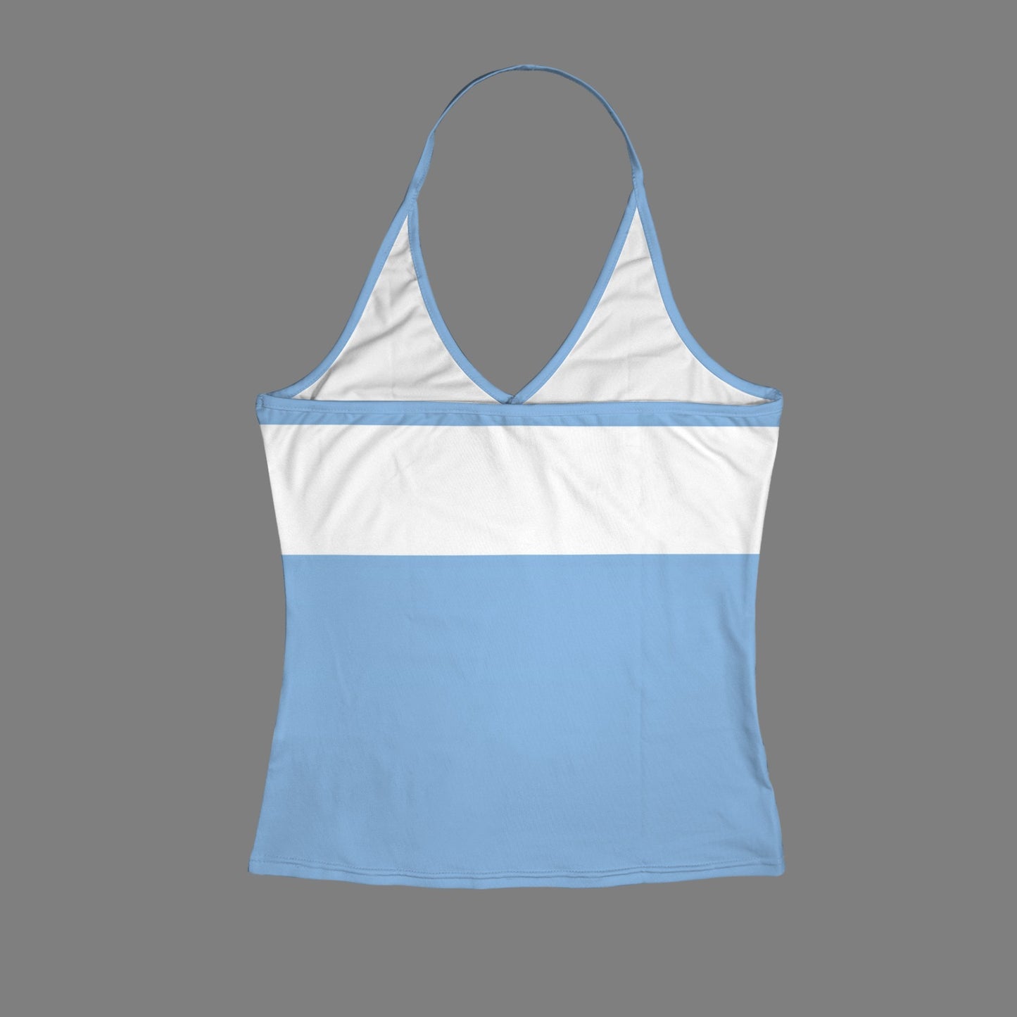 Argentina Flag Inspired V-neck Halter Open Back Tank Top