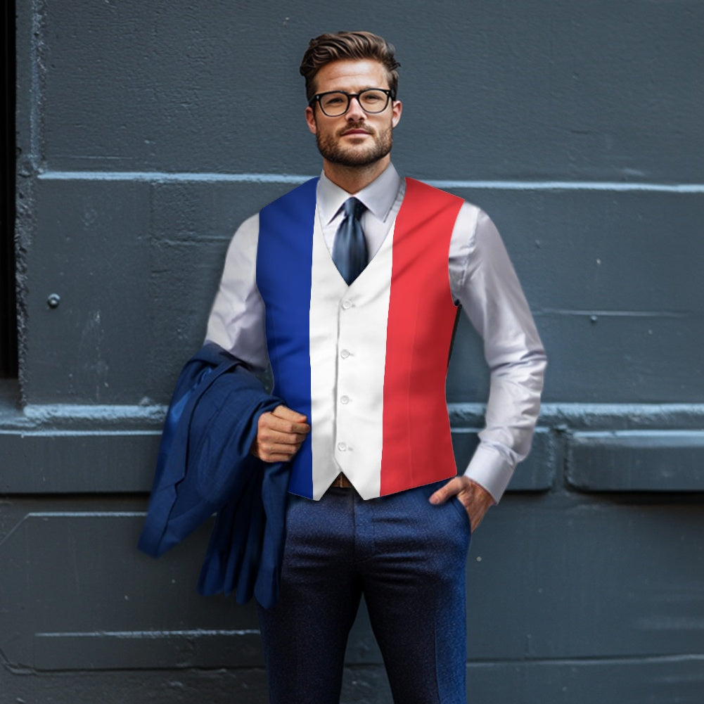 France Flag Suit vest jacket