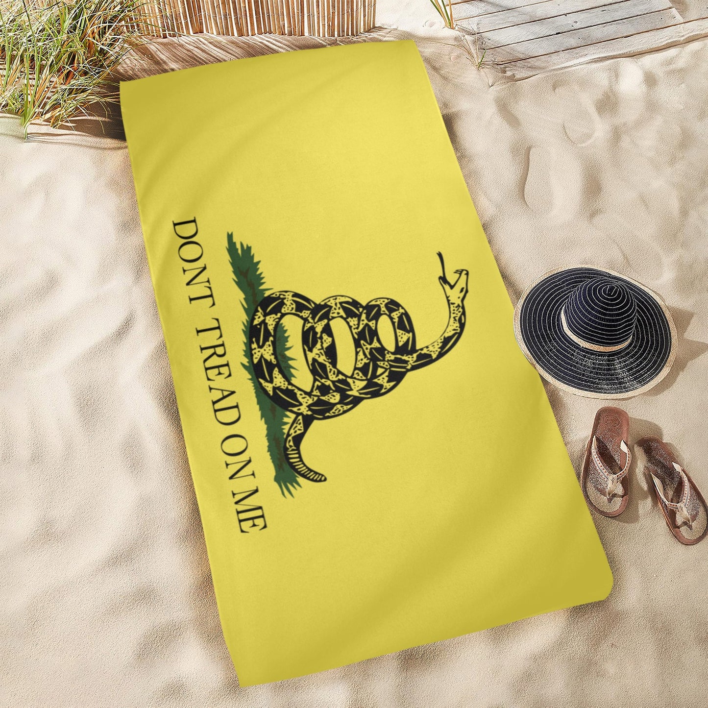 Gadsden Flag Inspired Beach Towel 31"x71" (Made in USA)