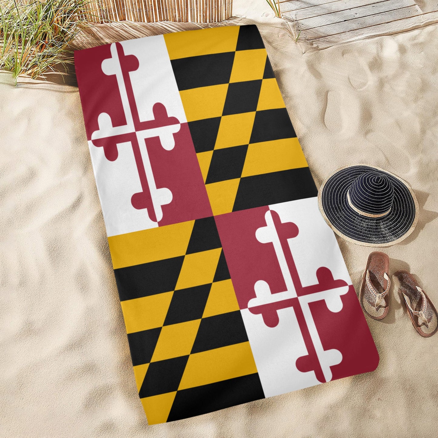 Maryland Flag Inspired Beach Towel 31"x71" (Made in USA)