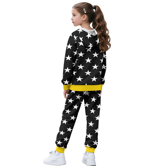 Thin Gold Line Flag Inspired Unisex Kid's Zippered Sportswear Suit