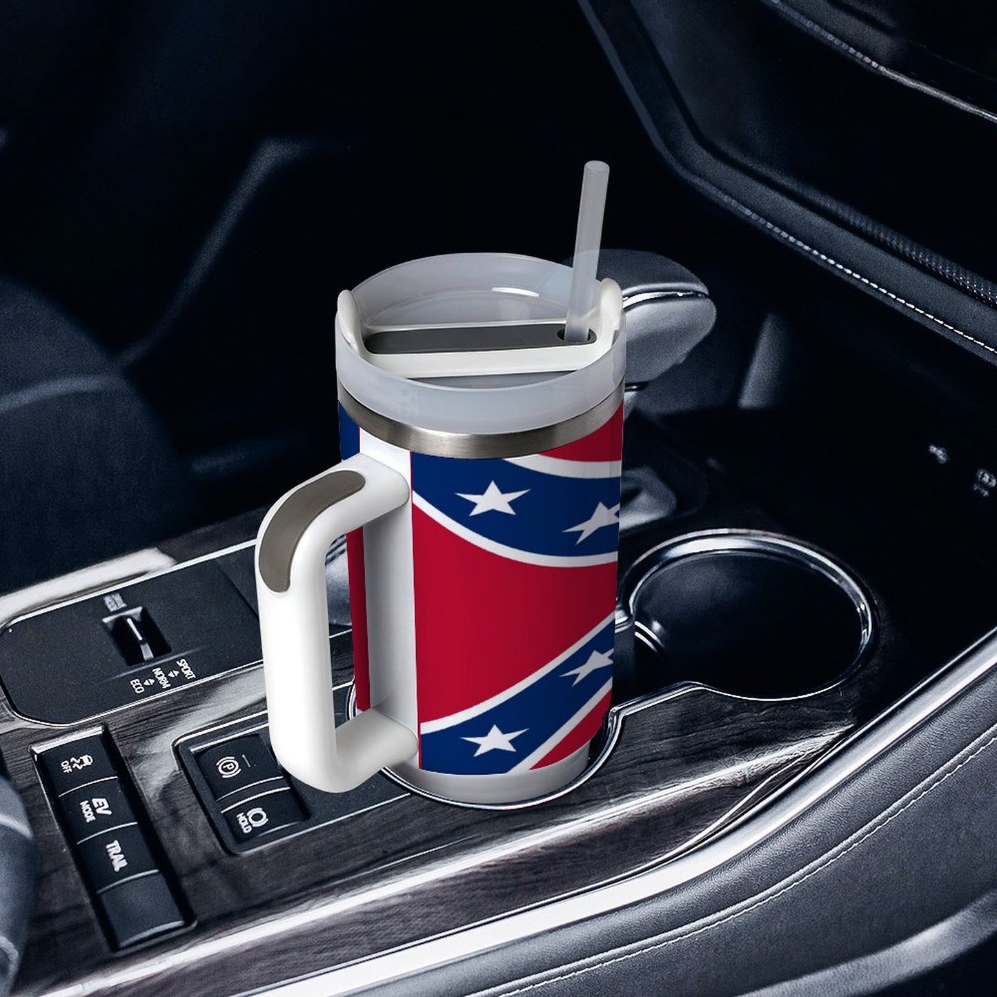 Confederate Battle Flag Design 40 oz Stainless Steel Tumbler (Made in USA)