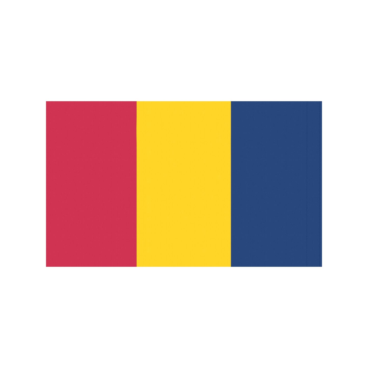 Tricolor flag with red, yellow, blue vertical stripes. Luv My Flag.