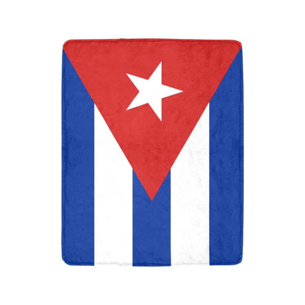 Cuban flag blanket by Luv My Flag, vibrant colors.