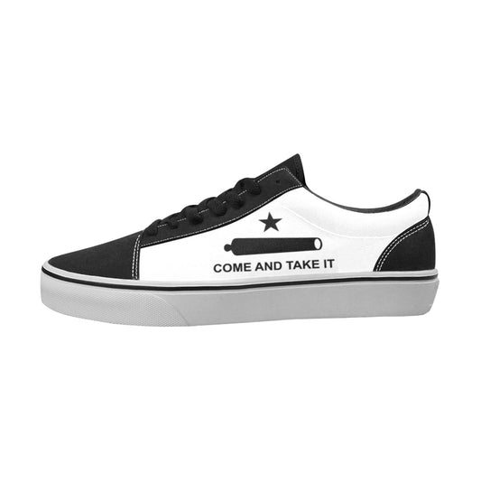Texas Flag and Come & Take It Flag Inspired Men's Lace-Up Canvas Shoes