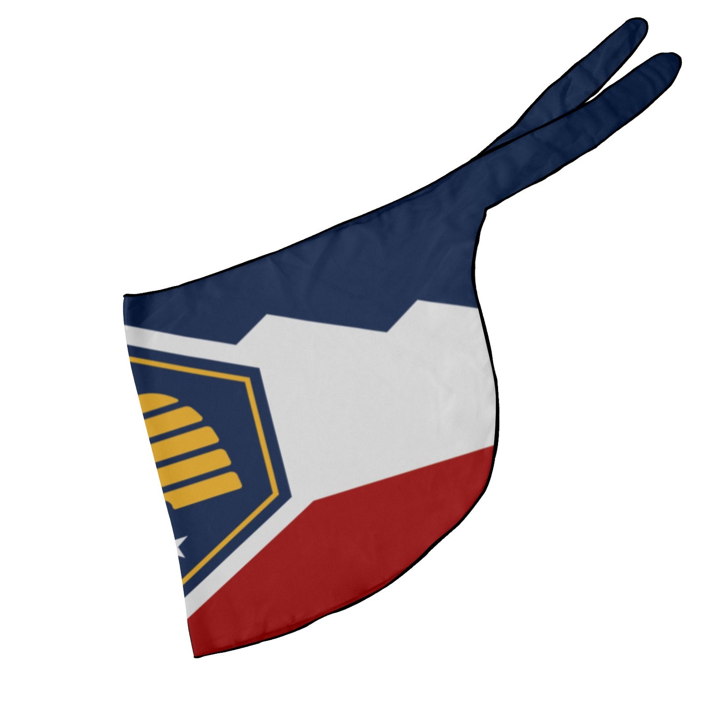 Luv My Flag face mask, red, white, and blue design.